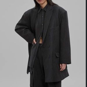 Dana Buchman Women’s Black Pinstripe Blazer